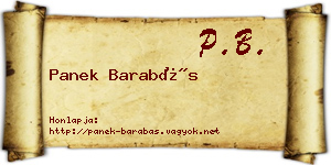 Panek Barabás névjegykártya